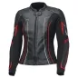 Preview: Held Debbie 3 TOP - Damenlederjacke schwarz-neonrot Frontansicht