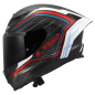 Preview: DRAGON SUBIC Integralhelm weiss-blau-rot Seitenansicht mit dkl. Visier