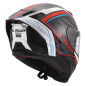 Preview: DRAGON SUBIC Integralhelm weiss-blau-rot Rückansicht