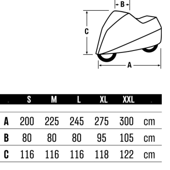 Preview: Held Abdeckplane Cover Regular - Größentabelle