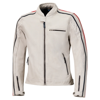 Held BRIXHAM - Motorrad Lederjacke grau-rot