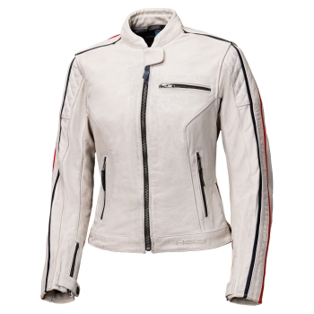 Held BRIXHAM - Damen Motorrad Lederjacke grau-rot