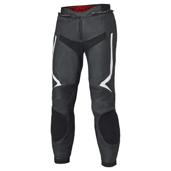 Held Street Rocket 4 sportliche Lederhose schwarz weiß Frontansicht