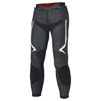 Held Street Rocket 4 sportliche Lederhose schwarz weiß Frontansicht