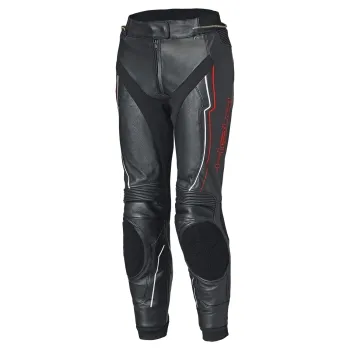 Held DEBBIE 3 BASE - Sportliche Motorrad Damenlederhose schwarz-neonrot Frontansicht