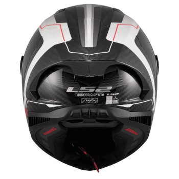 Preview: LS2 FF805 Thunder AERO RAUTE white grey Rückansicht