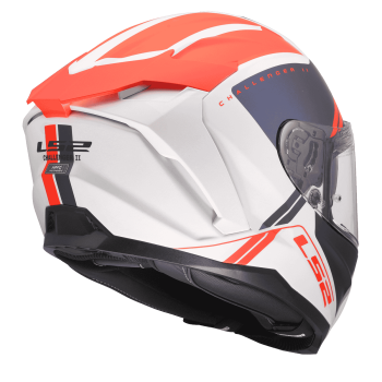 Preview: LS2 FF817 CHALLENGER II TITAN Integralhelm weiss-blau-rot Rückansicht