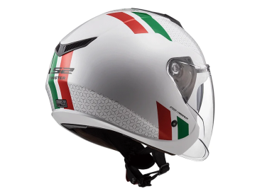 Preview: LS2 OF573 TWISTER II Jethelm  Weiss/Grün/Rot