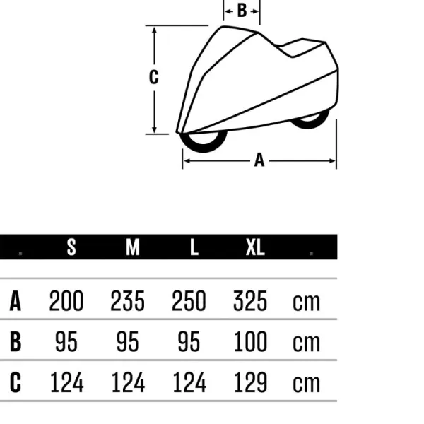 Held Abdeckplane Cover Basic - Größentabelle