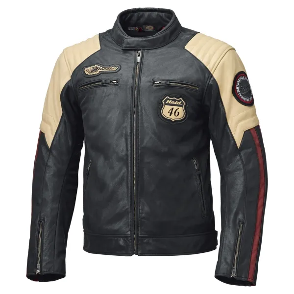 Held BAKER 2 Urban Lederjacke blau beige burgund Held BAKER 2 Urban Lederjacke blau beige burgund