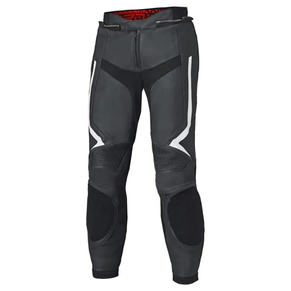 Held Street Rocket 4 sportliche Lederhose schwarz weiß Frontansicht Held Street Rocket 4 sportliche Lederhose schwarz weiß Frontansicht