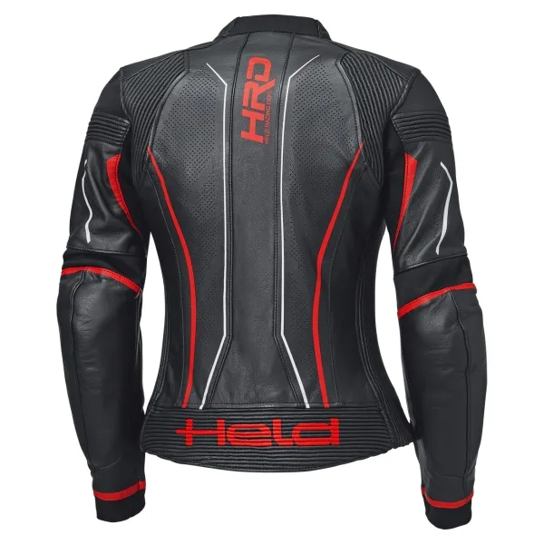Held Debbie 3 TOP - Damenlederjacke schwarz-neonrot Rückansicht
