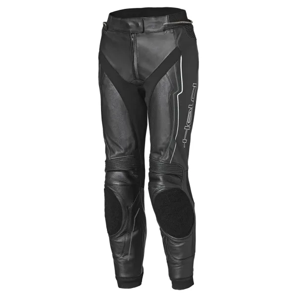 Held DEBBIE 3 BASE - Sportliche Motorrad Damenlederhose schwarz-weiß Frontansicht