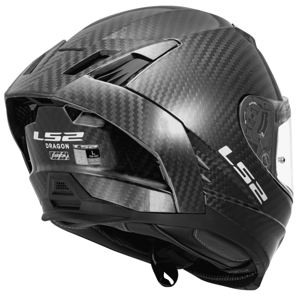 LS2 FF807 Dragon Matt Carbon Integralhelm Rückansicht