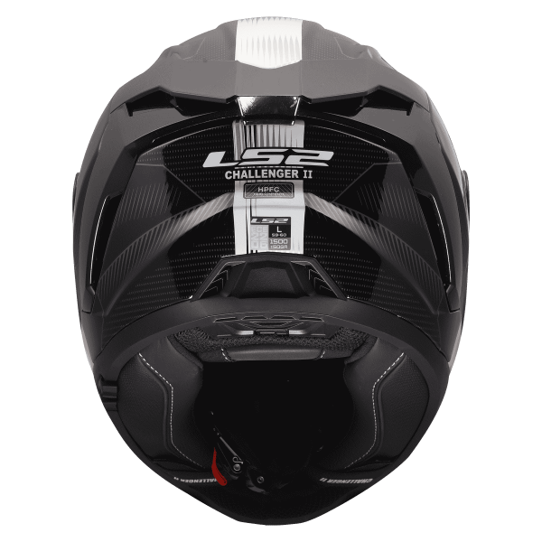 LS2 FF817 CHALLENGER II NITRO Integralhelm schwarz-grau Rückansicht