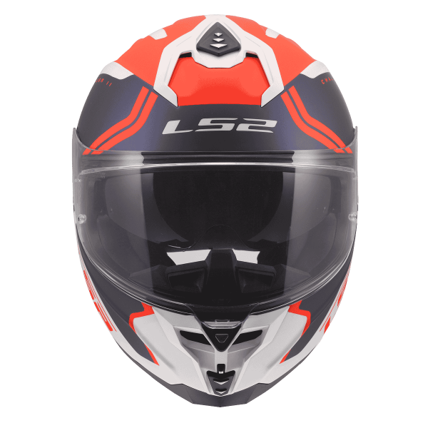 LS2 FF817 CHALLENGER II TITAN Integralhelm weiss-blau-rot Frontansicht